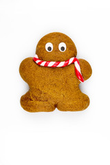 Lebkuchenmann vor weißem Hintergrund