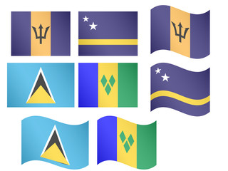Caribbean Flags 4 EPS 10