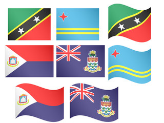 Caribbean Flags 5 EPS 10