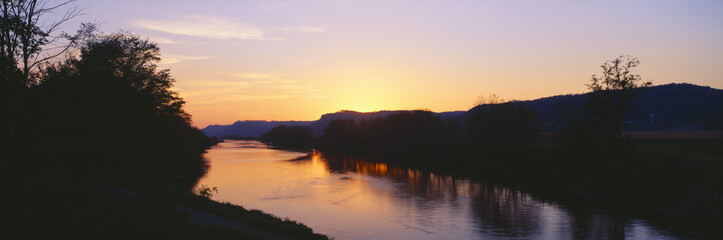 Sunset on Upper Iowa River, northeast Iowa