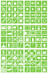 96 Icons Set Green Background