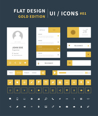 Vector flat design ui kit for webdesign