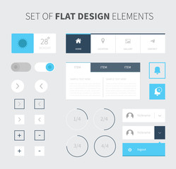Vector flat design ui kit for webdesign