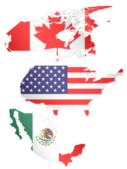 Greater Antilles Maps with Flags EPS 10