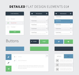 Set of Flat design ui kit for webdesign