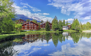 Naklejka premium Crans-Montana, Valais, Switzerland