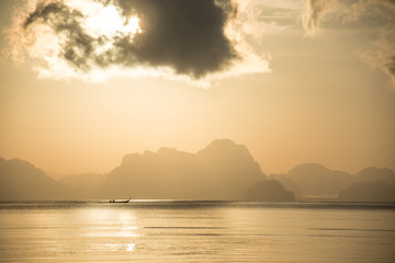 Golden sunrise in Phang Nga National Park, Thailand