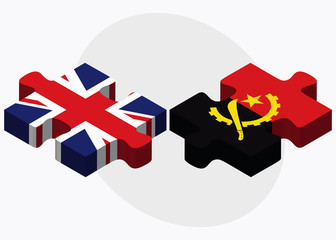 United Kingdom and Angola Flags