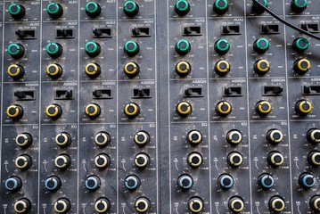 details of a mixing console with many adjustment possibilities © shantihesse