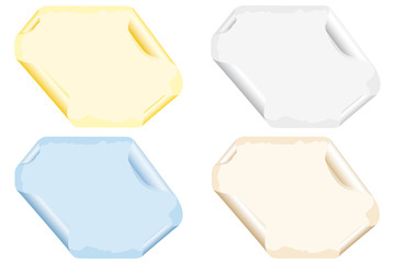 Four color abstract scroll icon set