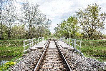 Fototapeta premium Railroad bridge, front view