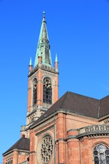 Fototapeta na wymiar Dusseldorf protestant church, Germany