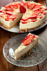 Cheesecake with strawberries