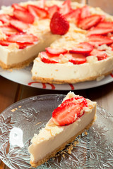 Cheesecake with strawberries