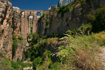 Ronda new bridge; horizontal shot from west (Andalusia, Spain)