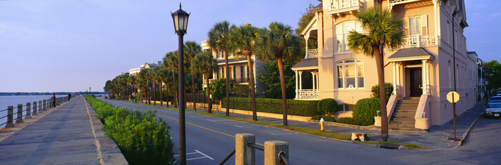 Naklejka premium Battery Street Waterfront, Charleston, Karolina Południowa