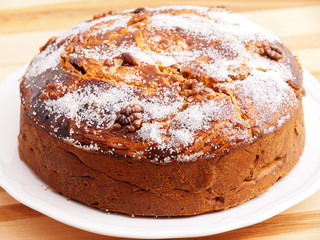 Homemade cake with dried fruits
