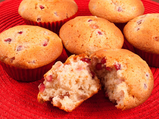 Cupcakes with strawberry jam