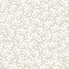 Vector seamless vintage floral pattern. Pastel beige colors abst