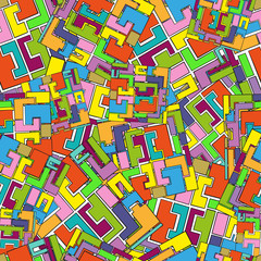 Geometric colorful abstract seamless pattern with style square o