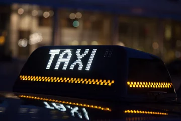 Deurstickers Taxi sign in Brussels © philipus