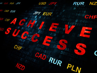 Fototapeta premium Business concept: Achieve Success on Digital background