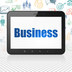 Finance concept: Business on Tablet Computer display