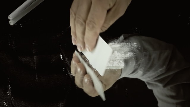 Cocaine on mirror sneezing waste