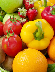 Fototapeta na wymiar Fruits and vegetable background