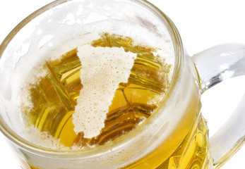 Beer head shaped as Namibia in a beer mug.(series)