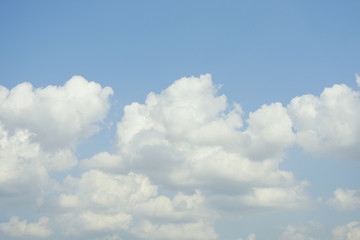 It is a beautiful blue sky and white clouds.