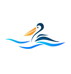 Fototapeta premium Logo of pelican bird vector