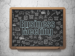 Business concept: Business Meeting on School Board background