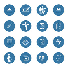 Medical & Health Care Icons Set. Flat Design.