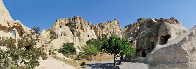 Interesting Stone Formation Panorma Urgup Open Air Museum in Cappadocia Turkey
