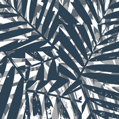 Seamless Stylized Palm Fronds Background Pattern