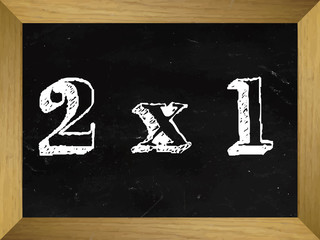 2 x 1 Text Written on a Chalkboard