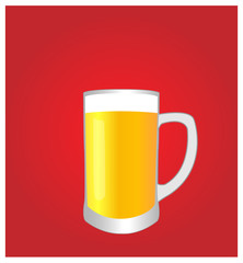 Minimalist Drinks List with Beer Red Background EPS10