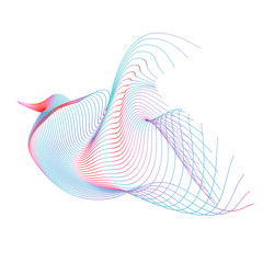 Abstract Wireframe Bird