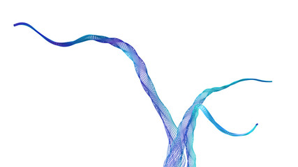 Wireframe Tree Branches-Blue