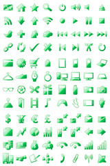 96 Icons Set Crystal Green