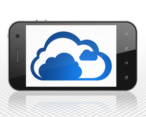 Cloud networking concept: Cloud on Smartphone display