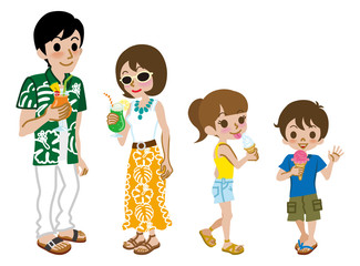 Family enjoy Summer sweets