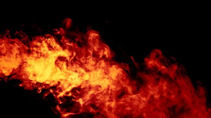 Crédence de cuisine en verre imprimé Flamme Abstract orange smoke hookah on a black background.