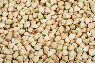 Green buckwheat. Macro