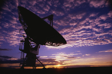 This is the Very Large Array or VLA at the National Radio Astronomy Observatory. It represents communication.