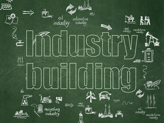 Industry concept: Industry Building on School Board background
