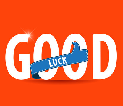 good luck sign with thumbs up - vector eps10