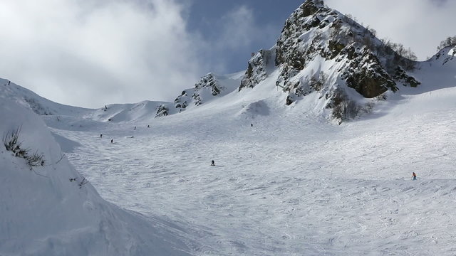 Panorama peaks of Caucasus Mountains in the Rosa Khutor alpine