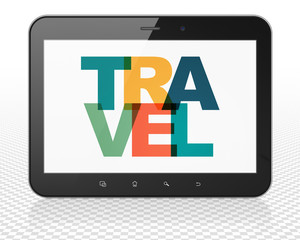 Tourism concept: Travel on Tablet Pc Computer display